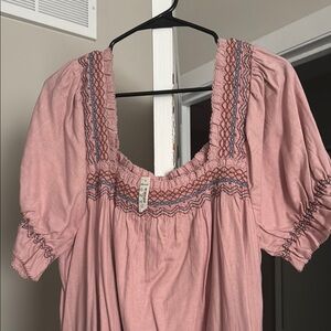Madewell Smocked-Neck Puff-Sleeve Mini Dress NWT Size XXL